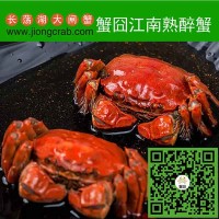 蟹囧原生態(tài)長(zhǎng)蕩湖醉蟹采用香草裹扎螃蟹后清蒸