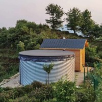 大型戶外圓形鍍鋅板帆布水池魚池 果園山地灌溉鐵桶帆布蓄水池