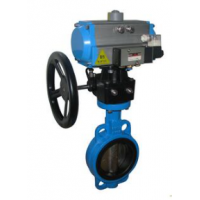 船用日標氣動帶手動對夾式蝶閥F7480